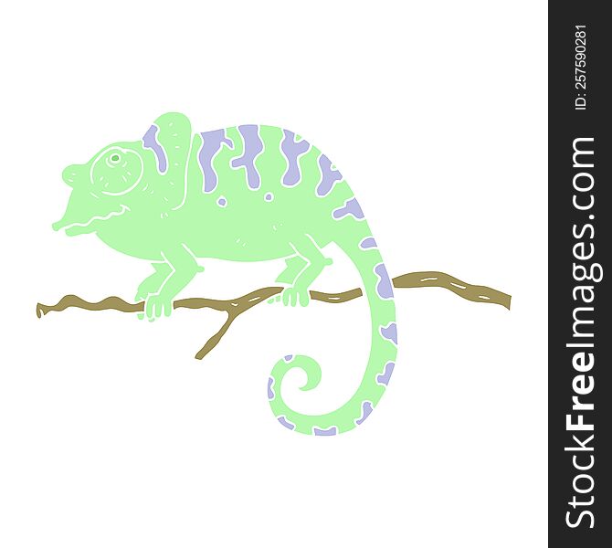 flat color illustration of chameleon. flat color illustration of chameleon