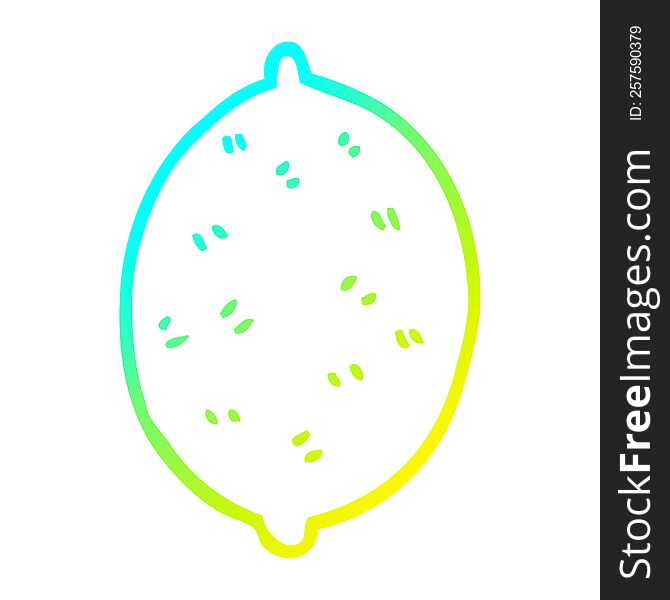 cold gradient line drawing cartoon lemon fruit