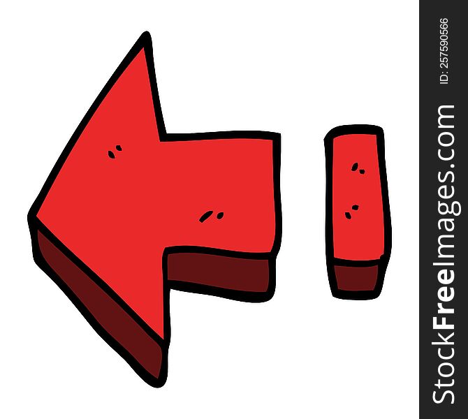 cartoon doodle red arrow