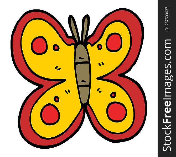 cartoon doodle huge butterfly