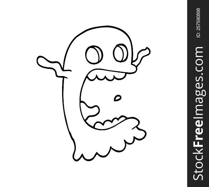 line drawing cartoon spooky ghost