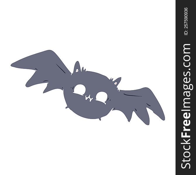 Flat Color Style Cartoon Vampire Halloween Bat