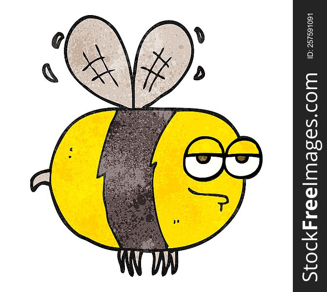 Textured Cartoon Unhappy Bee