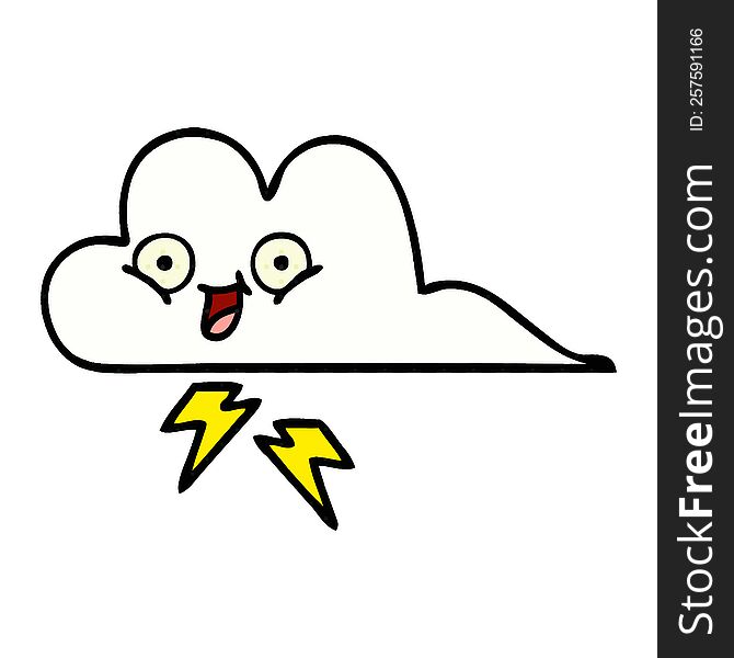 comic book style cartoon of a thunder cloud