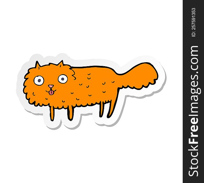 sticker of a cartoon furry cat