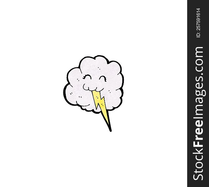 cartoon cloud with lightning bolt