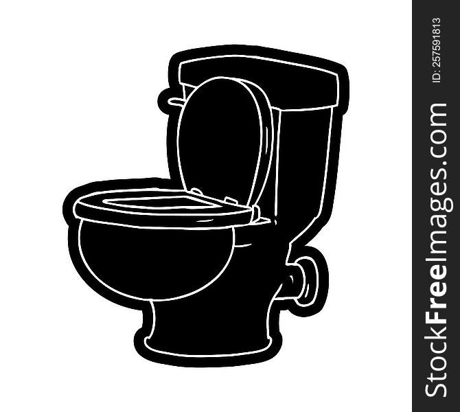 cartoon icon of a bathroom toilet. cartoon icon of a bathroom toilet