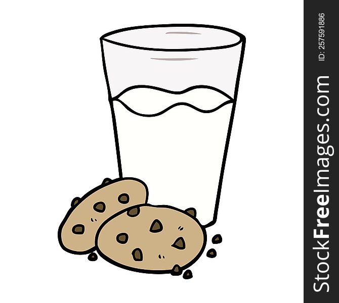 cartoon cookies and milk. cartoon cookies and milk