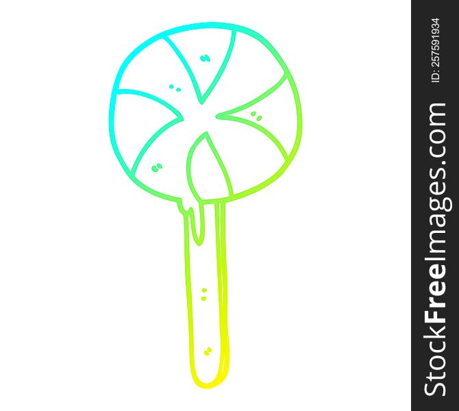 Cold Gradient Line Drawing Cartoon Lollipop
