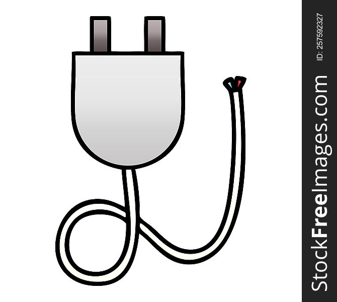gradient shaded cartoon of a electrical plug