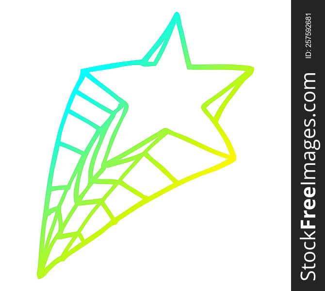 Cold Gradient Line Drawing Decorative Star Element