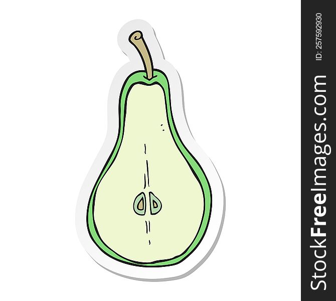 sticker of a cartoon half pear