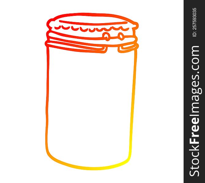 warm gradient line drawing of a cartoon storage jar
