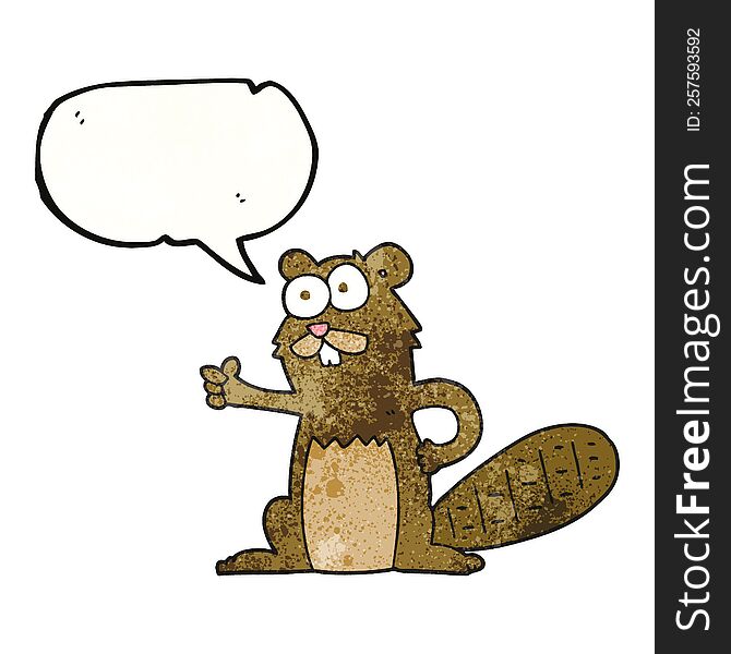 Speech Bubble Textured Cartoon Beaver