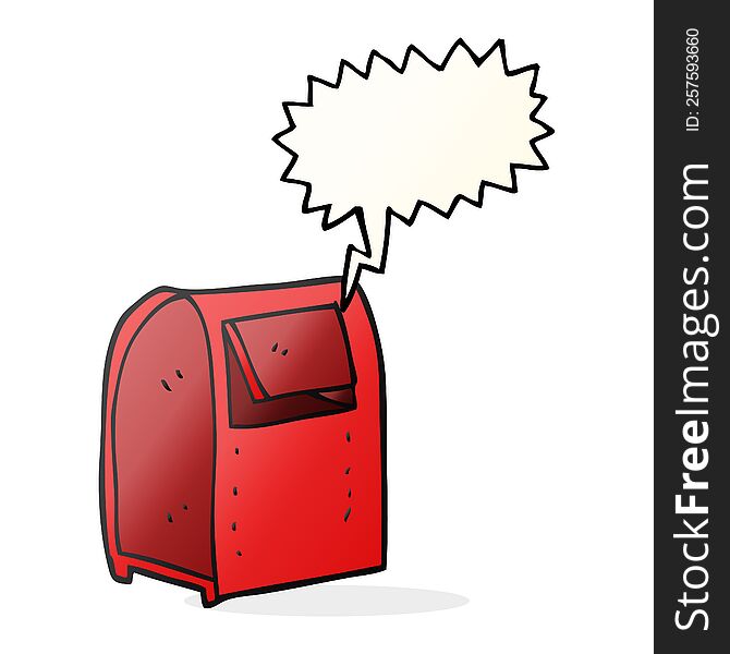 freehand drawn speech bubble cartoon mailbox