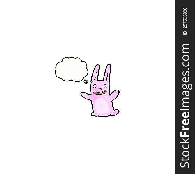 Cartoon Crazy Pink Rabbit