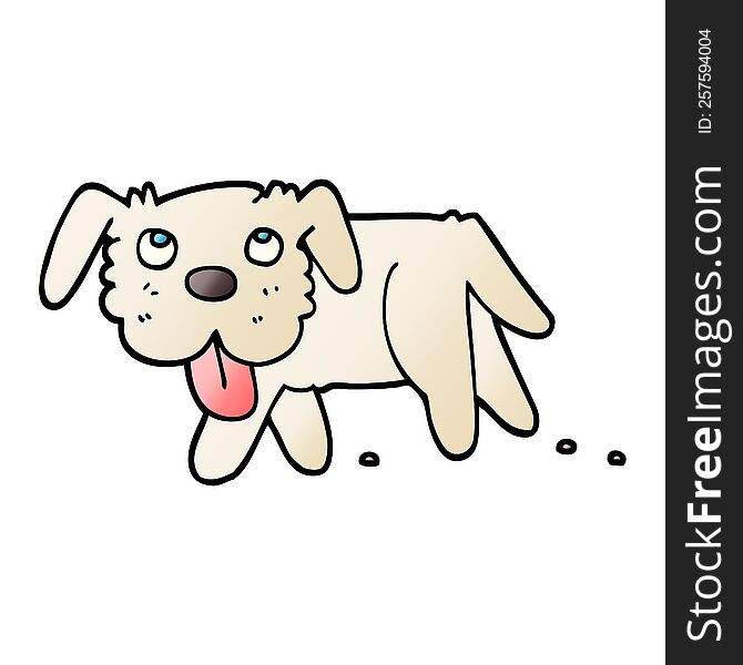 vector gradient illustration cartoon happy dog