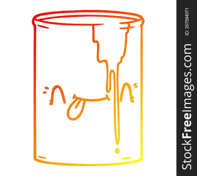 warm gradient line drawing of a cartoon toxic waste