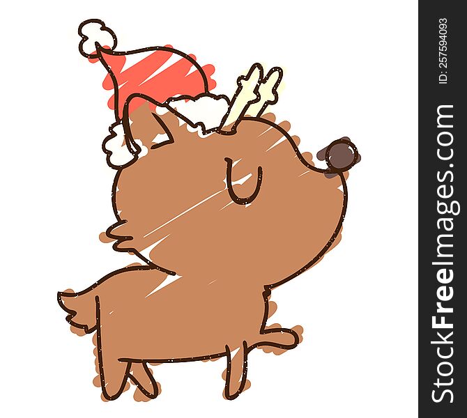 Christmas Reindeer Chalk Drawing