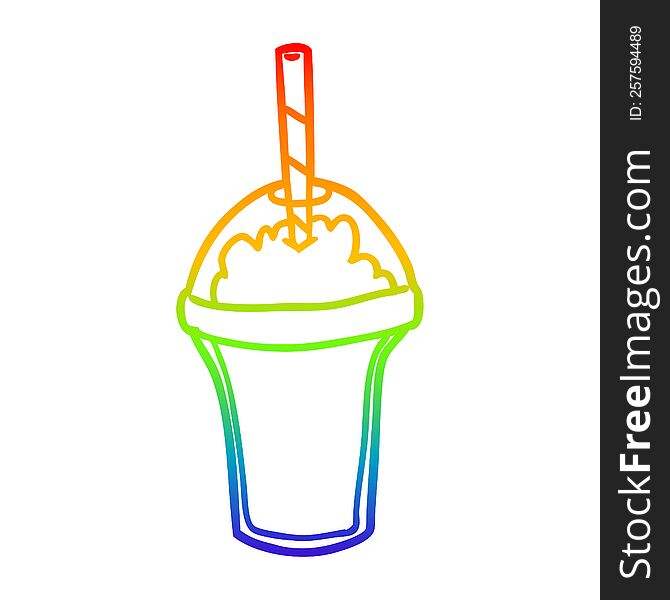 rainbow gradient line drawing of a smoothie