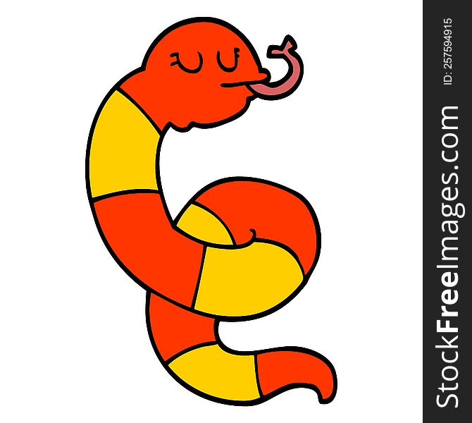 cartoon doodle poisonous snake