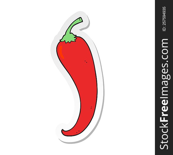 Sticker Of A Cartoon Chilli Pepper