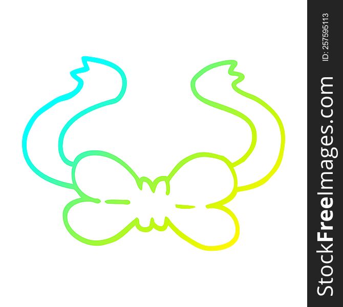 Cold Gradient Line Drawing Cartoon Bow Tie