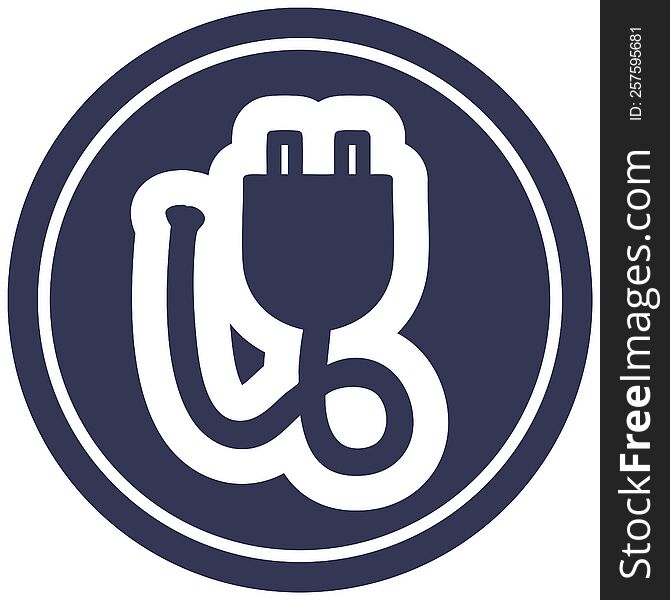 Electrical Plug Circular Icon