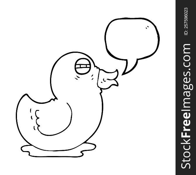 Speech Bubble Cartoon Rubber Duck