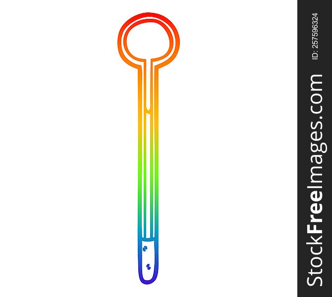 rainbow gradient line drawing of a thermometer