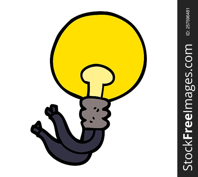 cartoon doodle light bulb