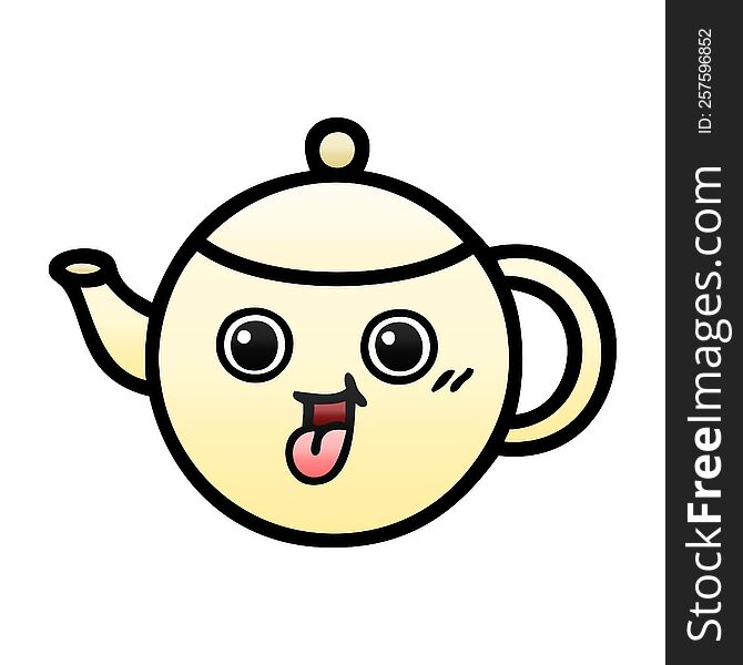 Gradient Shaded Cartoon Tea Pot