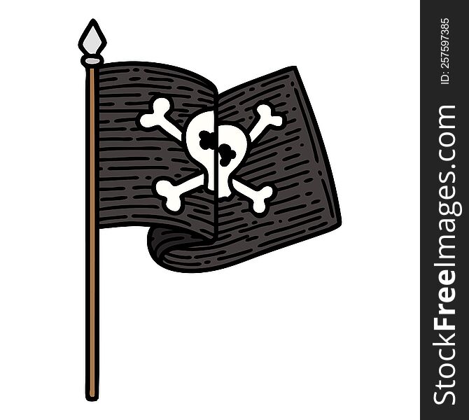 Traditional Tattoo Of A Pirate Flag