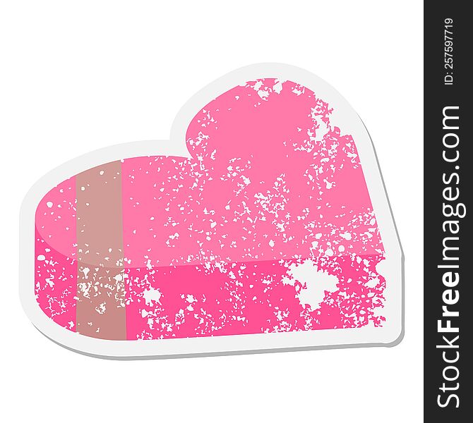 valentine heart shaped chocolate box grunge sticker