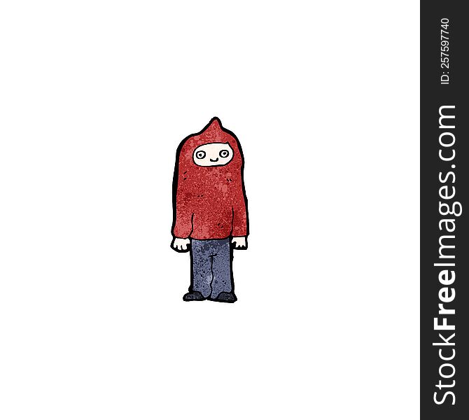 cartoon boy in hooded top