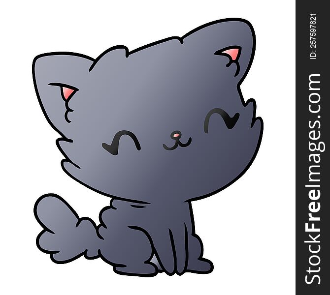 Gradient Cartoon Cute Kawaii Fluffy Cat