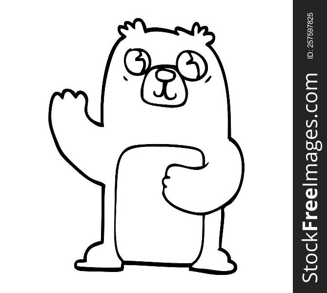Line Drawing Cartoon Black Bear