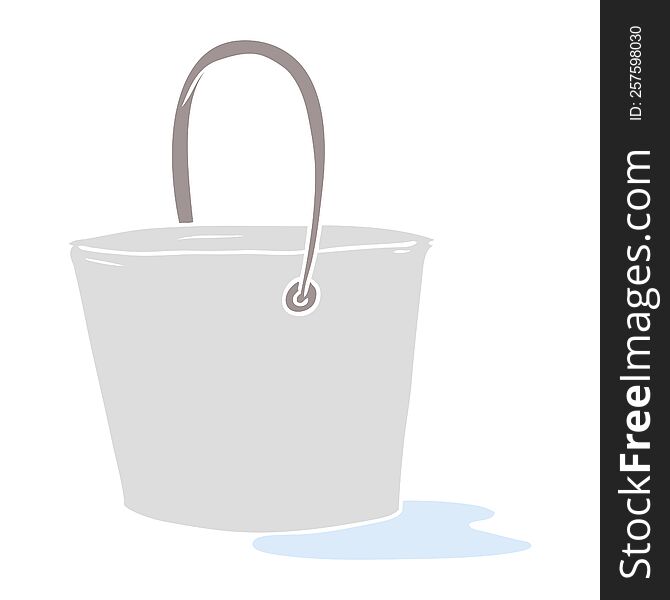 flat color style cartoon bucket of water