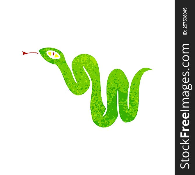 hand drawn retro cartoon doodle of a garden snake