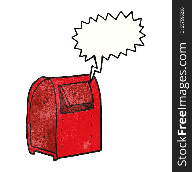 Speech Bubble Textured Cartoon Mailbox