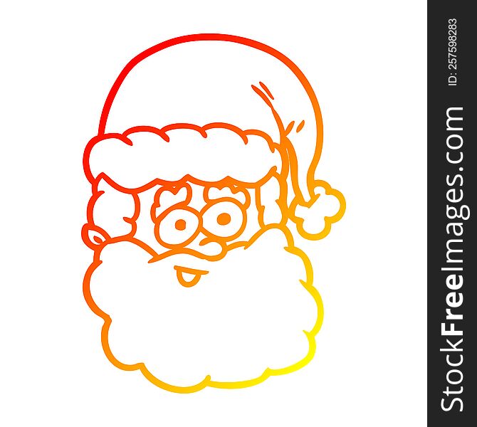 Warm Gradient Line Drawing Santa Claus