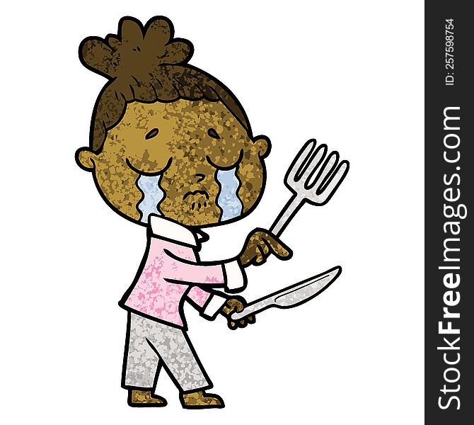 cartoon crying hungry woman pointing. cartoon crying hungry woman pointing