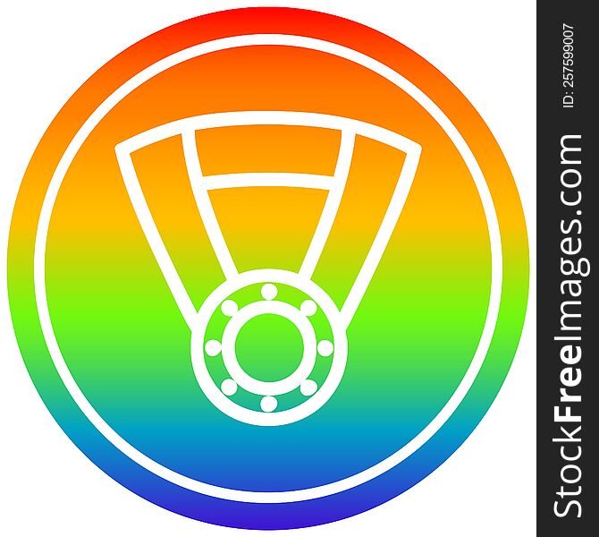 Medal Award Circular In Rainbow Spectrum
