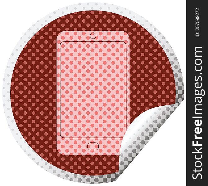 cell phone graphic circular peeling sticker. cell phone graphic circular peeling sticker