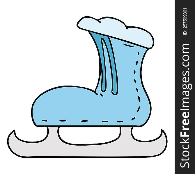 cartoon doodle of an ice skate boot