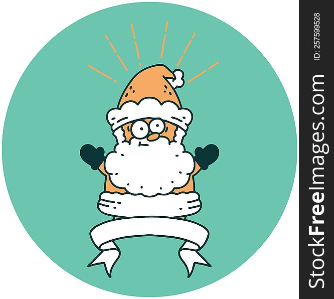 icon of a tattoo style santa claus christmas character