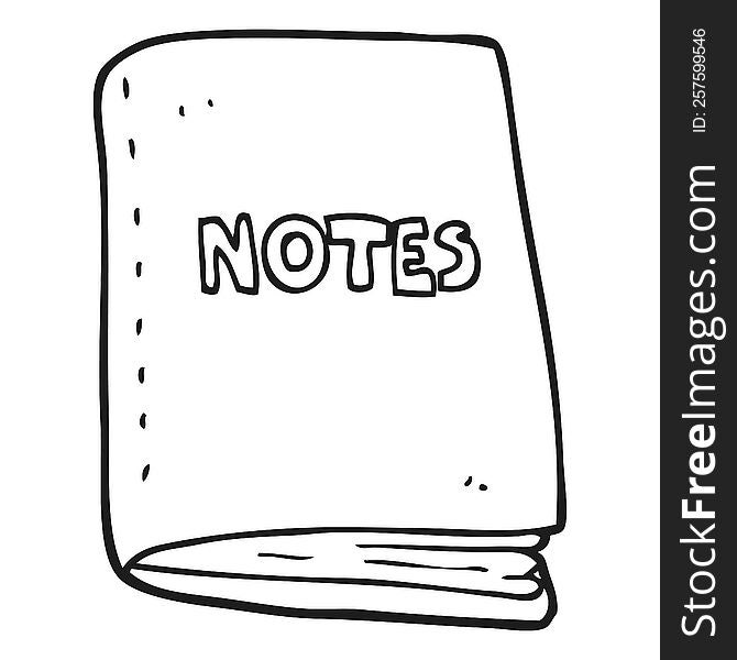 Black And White Cartoon Note Book