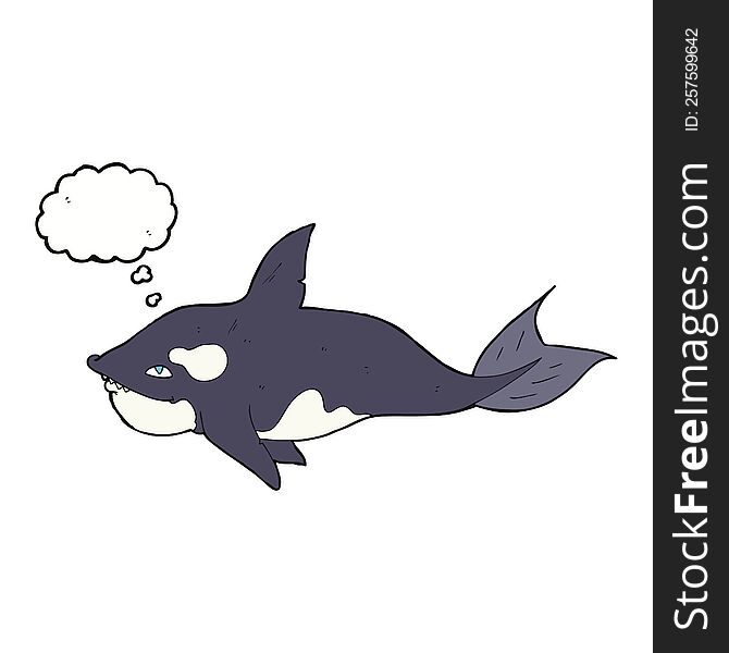 cartoon killer whale with thought bubble