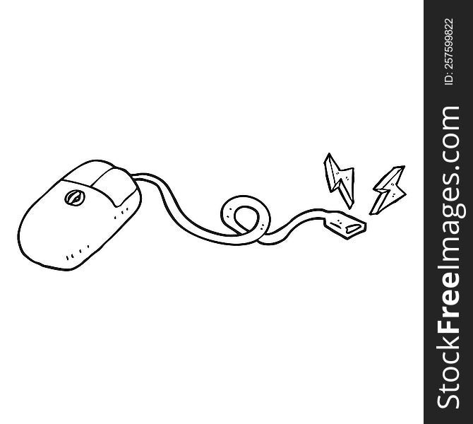 black and white cartoon computer mouse