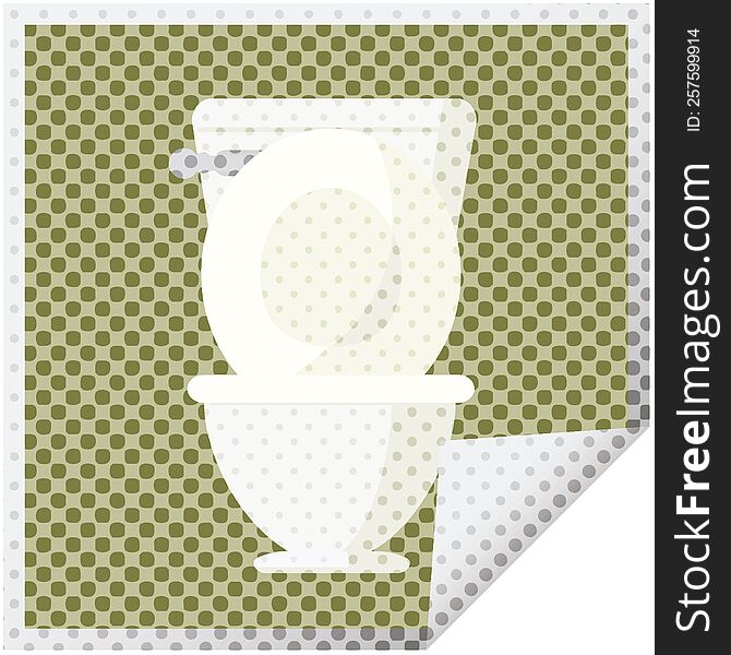 open toilet graphic vector illustration square sticker. open toilet graphic vector illustration square sticker
